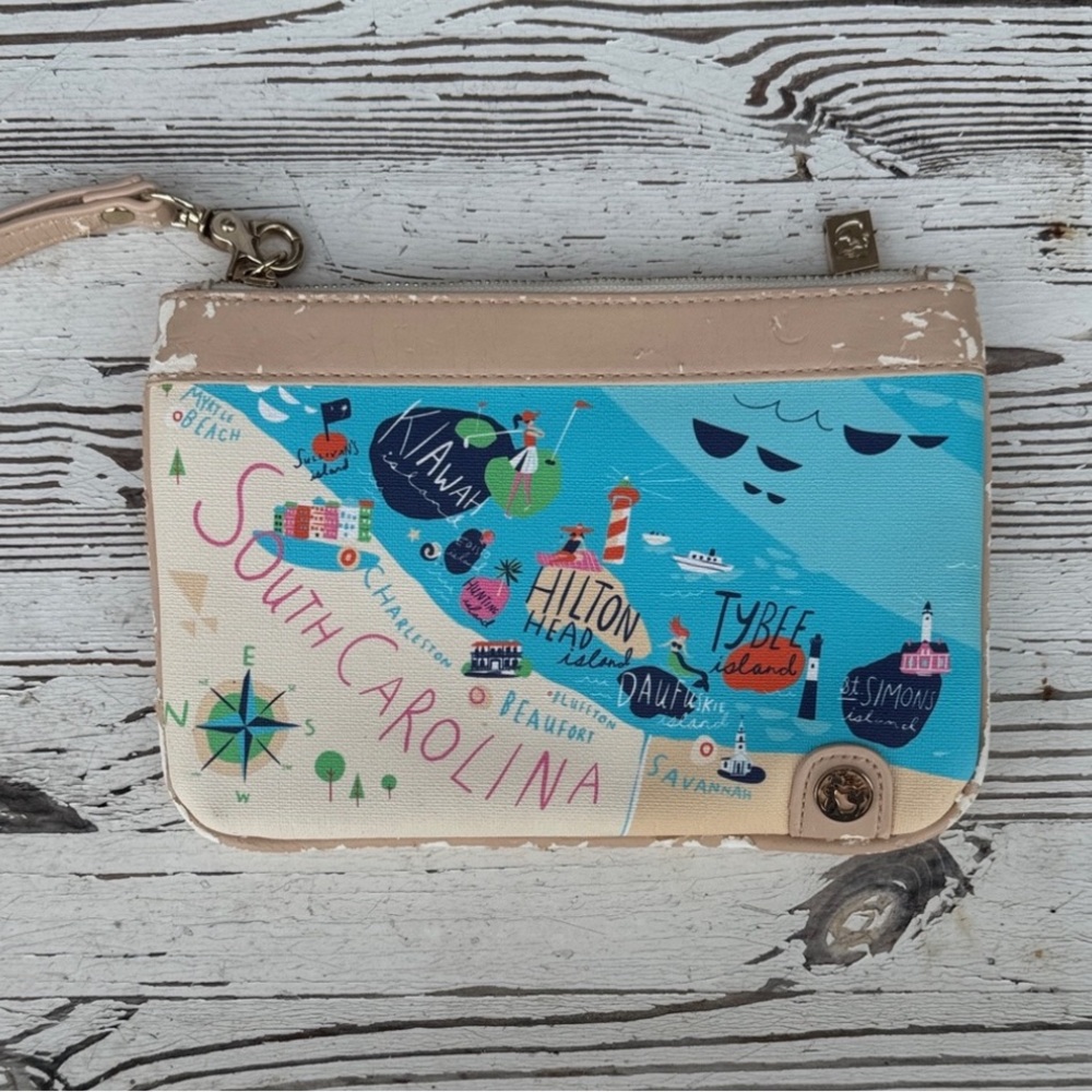 Spartina 449 Sea Islands Maps Collection Wristlet